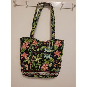 Vera Bradley Floral Quilted Tote Bag Inner Pocket Button Closure Cottage core